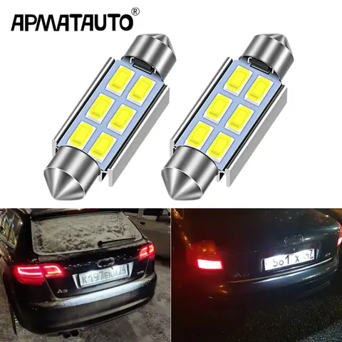 4pc 36MM C5W 화이트 번호판 빛 CANbus Audi A2 A3 A4 A5 A6 A7 A8 Q5 Q7 R8 RS4 RS5 RS6 RS7 TT 8L 8P B5 B6