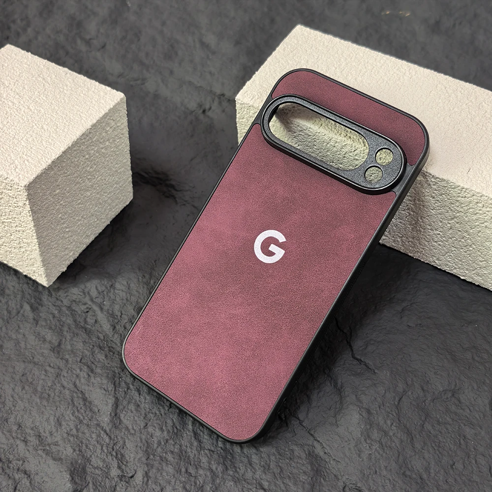 Offizielle Business Anti-Rutsch Schafsleder Flanell Lederhülle für Google Pixel 11 10 Pro XL 9 8 7 6A Stoßfeste Telefonschutzhülle