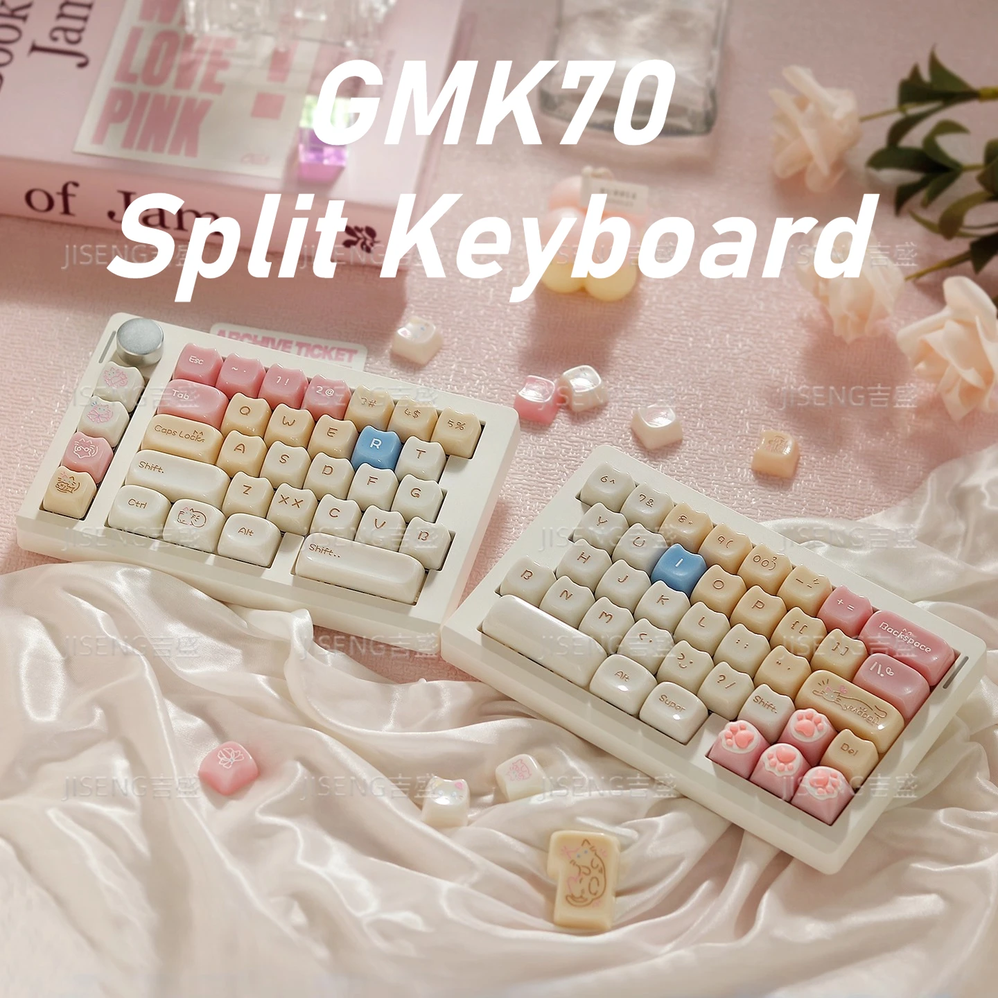 

GMK70 Split Keyboard Tri-mode Mechanical Keyboard Kit Custom Hot Swap RGB VIA Bluetooth 2.4g Wireless Gaming Office Keyboard