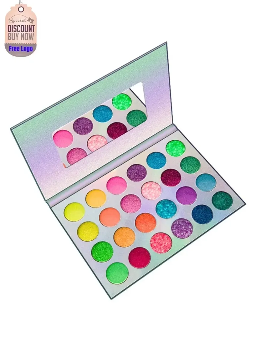 العلامة الخاصة 24 لون الفلورسنت عينيه لوحة مقاوم للماء بريق لامع عالية الصباغ طويلة الأمد ظلال العيون ماكياج السائبة