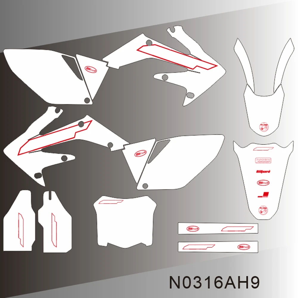 For HONDA CRF250 CRF250R 2006 2007 2008 2009 CRF 250R Full Graphics Decals Stickers Motorcycle Background Custom N0316AH