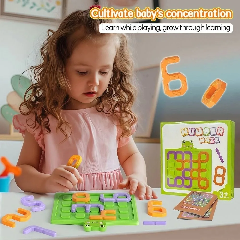 

Cartoon Digital Puzzle Numeber Game Brain Training Maze Puzzle Board Early Education Multifunctional Shape Matching Block