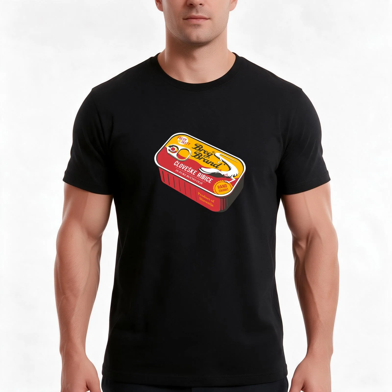 Tinned Olm: Human Fish Slovenia ?lové?ka ríbica T-Shirt Summer Casual Cotton Tee Oversized Streetwear Tops Unisex Men Women