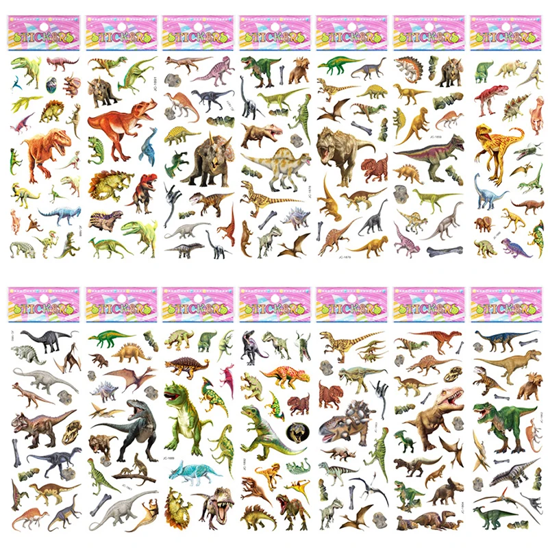 10 Sheets Dinosaur Stickers for Boys Kids Toy Gift DIY Laptop Phone Suitcase Notebook Ancient Animal Sticker Graffiti Decals