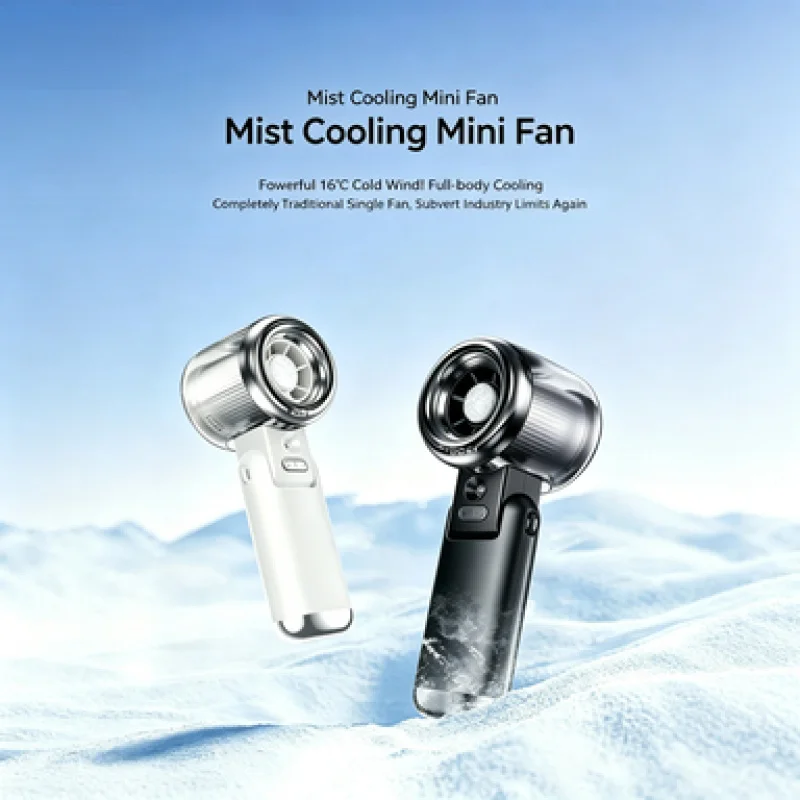 Mini Small Fan Water Mist Spray Fan 3600mAh 5 Speeds Portable Handheld Foldable Neck Hanging Type-C Rechargeable Humidifier Fans