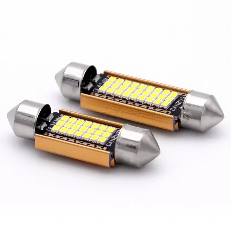 2/10PCS LED Canbus Festoon 31mm/36mm/39mm/41mm 2016/15-27SMD 12V Auto Interior Reading Lamp License Plate Lights Car Dome Bulbs