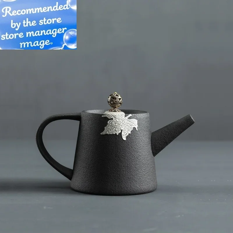 

Simple Black Pottery Tea Pot Ceramic Single Teapot Japanese Style Teapot Large Size Retro Stoneware Porcelain Teapot Tea Pots