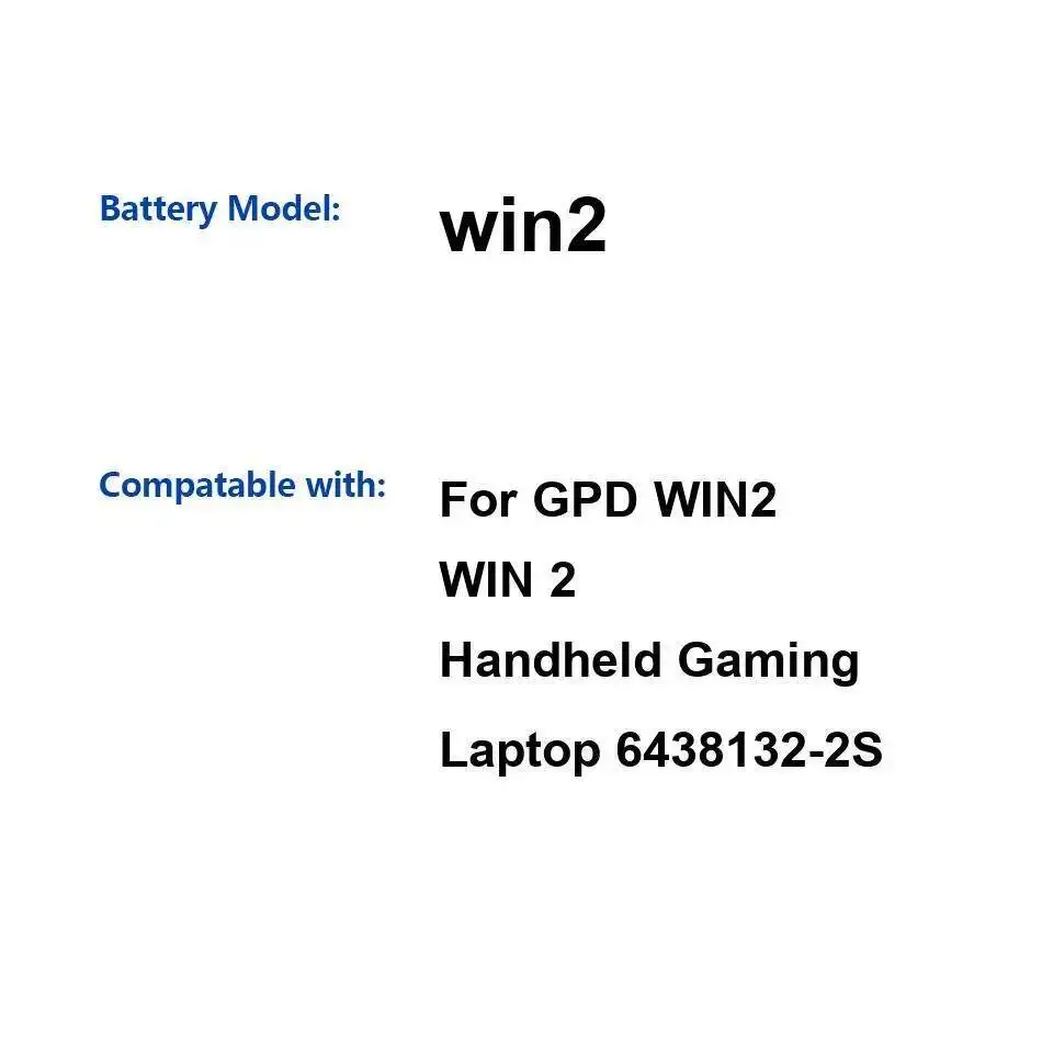 

For Gpd Win 2 Handheld Gaming Laptop 6438132-2S Long-Lasting Performance Tablet Battery 7800Mah High Win2
