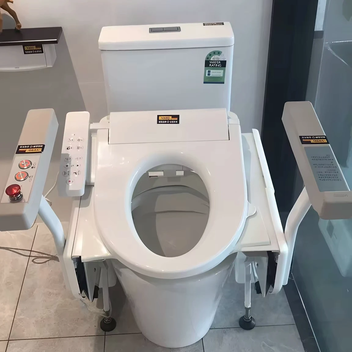 Automatic Lifting Toilet Intelligent Bathroom Design for Elderly Patients Using Vertical and Incline Rising-type Toilet