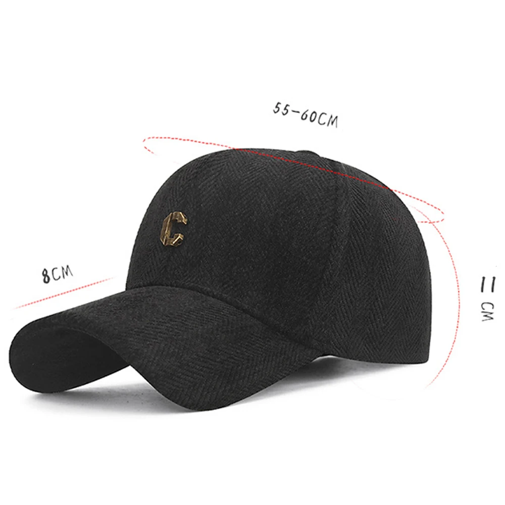 FS الفاخرة المعادن إلكتروني قبعة بيسبول للرجال البني الأسود الشتاء النساء قبعة أنيقة الكورية الشارع الهيب هوب قبعات Casquette أوم 2025