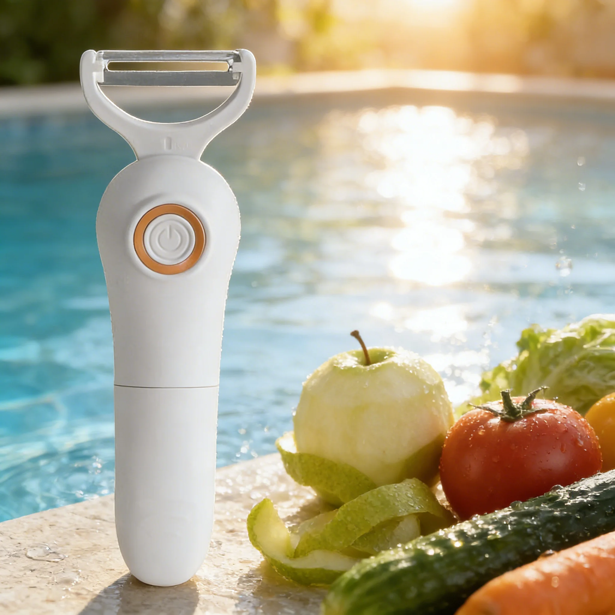 

Электрическая овощечистка 3-в-1, автоматическая овощечистка с 3 сменными лезвиями, перезаряжаемая через Type-C, 1500 мАч