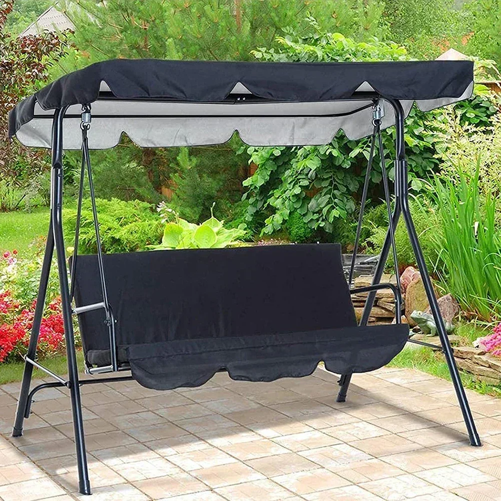 Outdoor Swing Chair Canopy Cover Waterproof Windproof Anti-UV Polyester Top Replacement for Outdoor Garden Patio Yard Park amagi