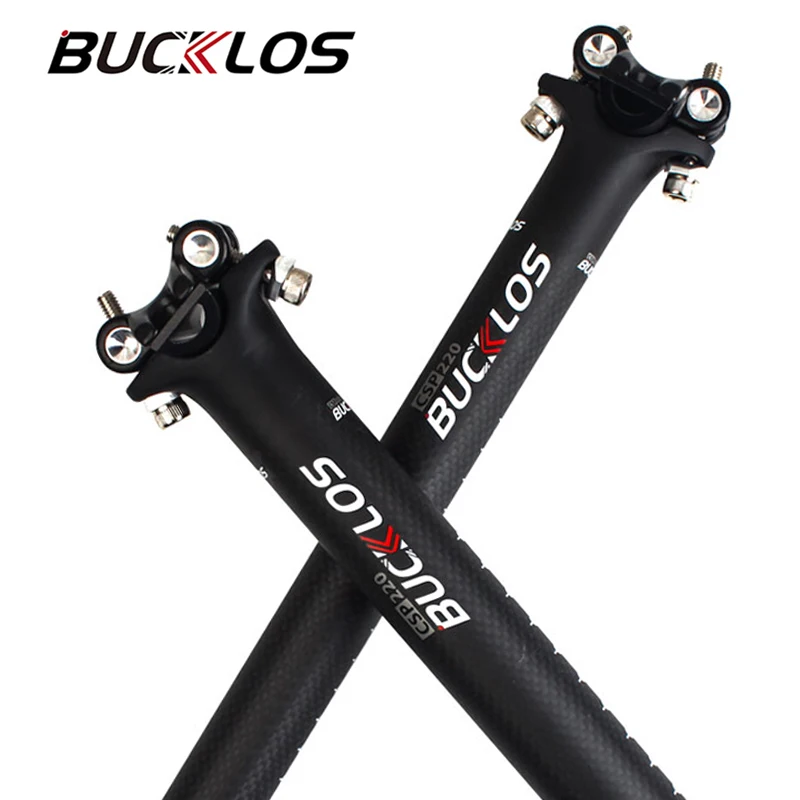 BUCKLOS Bicycle Carbon Seatpost 350mm 400mm Road Mountain Bike Seat Tube 27.2/30.8/31.6mm Ultralight Seatpost Bike Parts