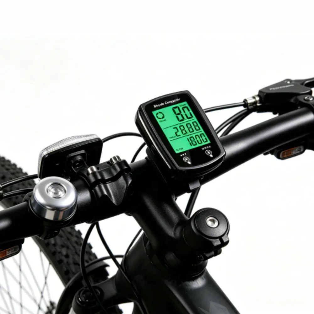 USB Luminous LCD Rechargeable Bicycle Computer Wired Speedometer - Road & Mountain Bike Cycling Odometer Speed Counter