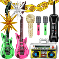 16inch Gold Chain Foil Balloons Inflatable Radio Boombox Mobile Phone 80s 90s Party Decors Retro Hip Hop Themed Birthdays Party