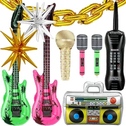 16inch Gold Chain Foil Balloons Inflatable Radio Boombox Mobile Phone 80s 90s Party Decors Retro Hip Hop Themed Birthdays Party