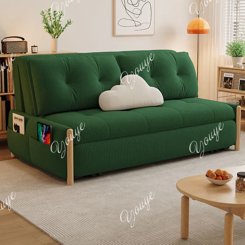 New electric folding sofa bed with storage small apartment living room dual-purpose wireless remote control telescopic