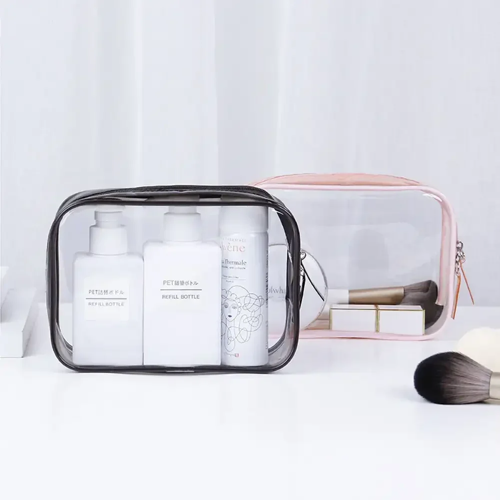 

Waterproof Transparent Cases Large Capacity Plastic Zipper Wash Bag Portable Make Up Pounch