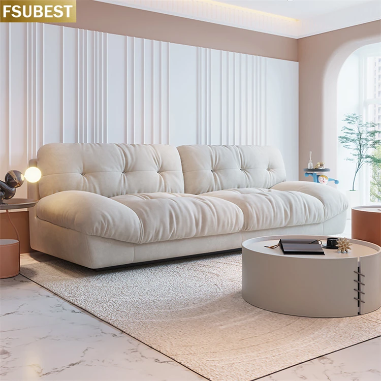 Italian Design High End Furniture sofas do escritorio 3 Seaters Milano Living Room leather Sofa  canapé salon