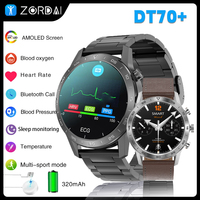 Zordai DT70+ Smart Watch Men For Amazfit T-Rex Ultra Stainless Steel Business Watch 1.45 AMOLED Screen Bluetooth Call Smartwatch