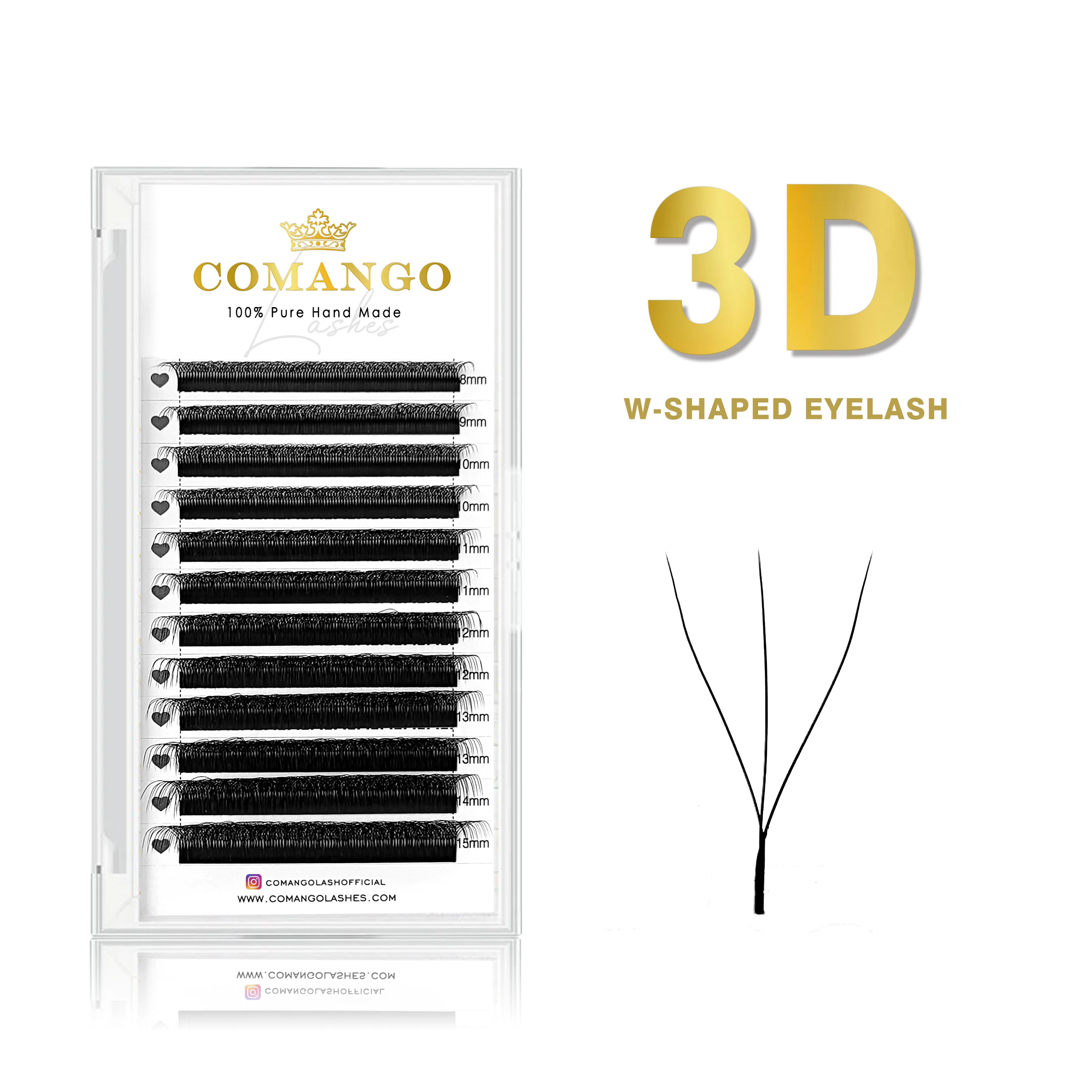 CoMango W Shaped Bloom 2D 3D 4D 5D Premade Fans Eyelash Extensions