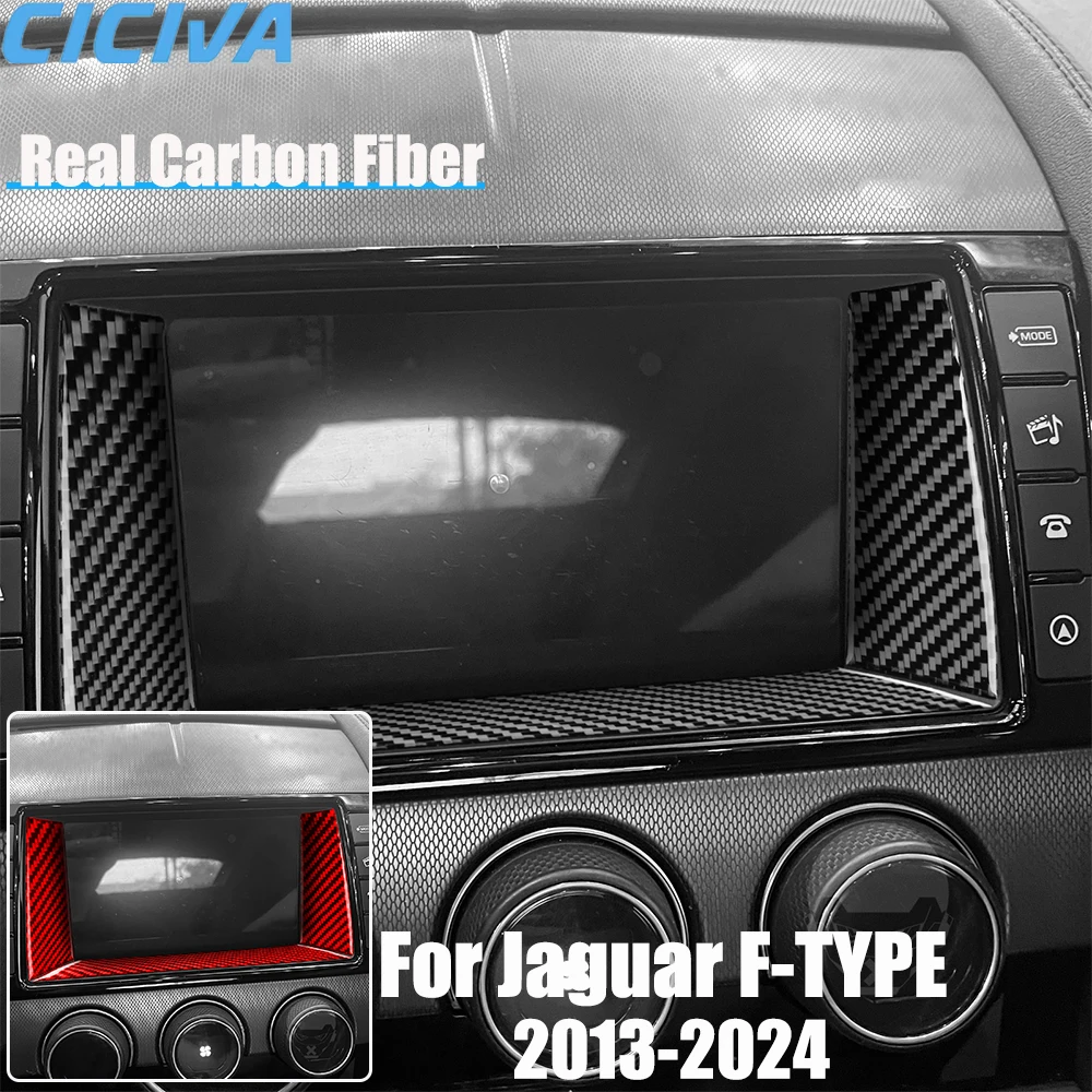

Автомобильные аксессуары из настоящего углеродного волокна, центральная крышка экрана, мягкая наклейка для Jaguar F-type 2013 2014 15 16 17 18 19 20 21 22 23 24