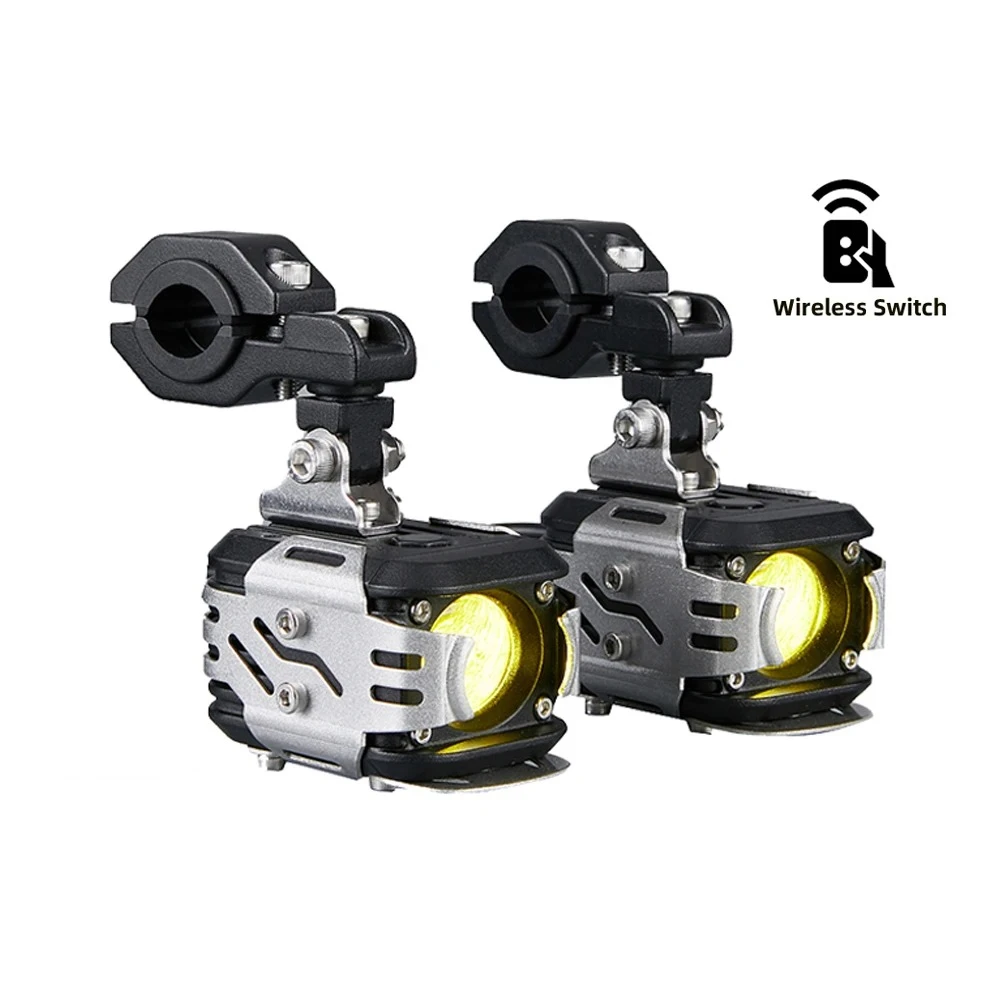 

Universal Wireless Switch Motorcycle Front Auxiliary Spotlight 7200 LM Electric Vehicle LED Beads Far And Near Light Tangent