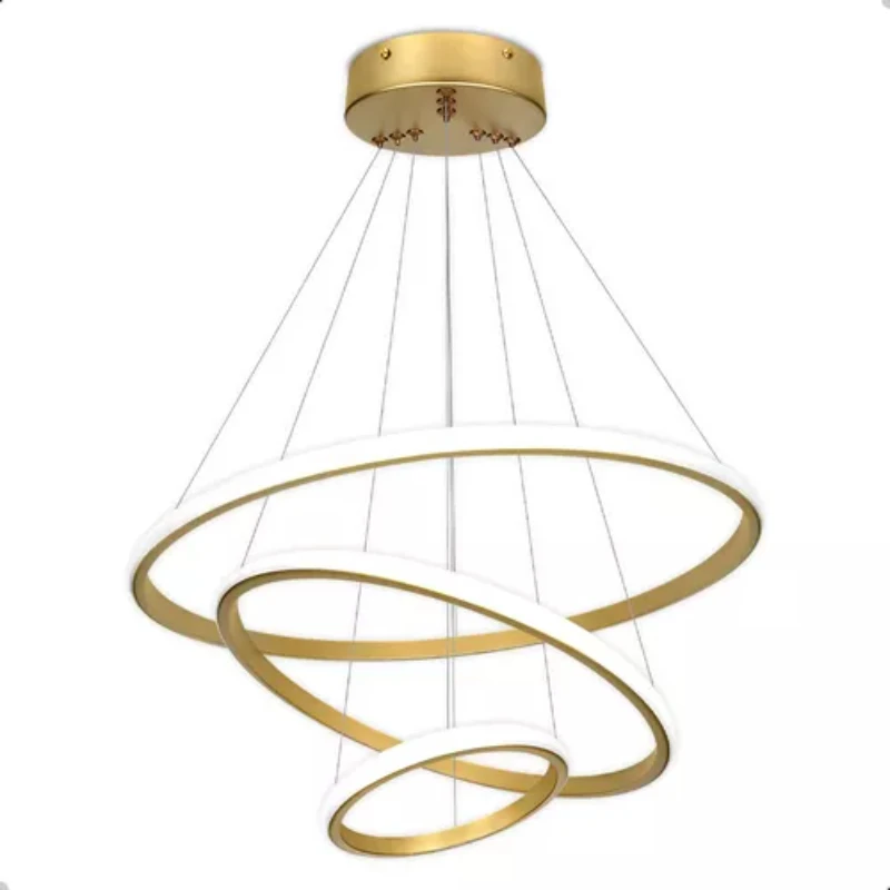 Luminaria Chandelier Pendant  3 Rings Bows Rings Bivolt Luminaires Solar Luminaires