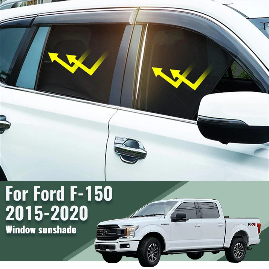 

For Ford F-150 F150 2015-2020 Pickup Truck Car Sunshade Front Windshield Magnetic Mesh Curtain Rear Side Window Sun Visor Shade