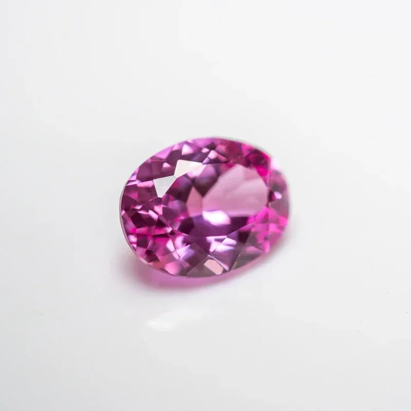 New Lab Grown Sapphire Oval Shape Pink Color Top Quality  for Diy Jewelry Making Pendant Ring Selectable AGL Certificate