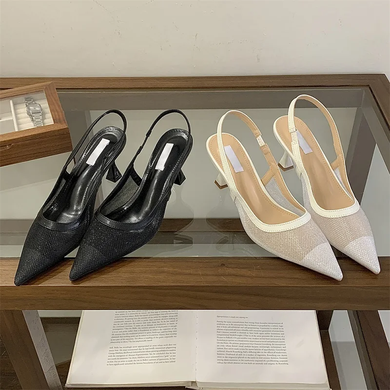 Eilyken الصيف تنفس شبكة الضحلة أشار تو النساء مضخات أنيقة أحذية خفيفة الكعوب رقيقة فستان الحفلات أحذية السيدات #5