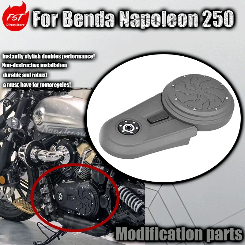 

For Benda Napoleon 250 Engine Modified Drive Cover, Side Cover & Belt Decorative Cover, Motorcycle Modification Parts