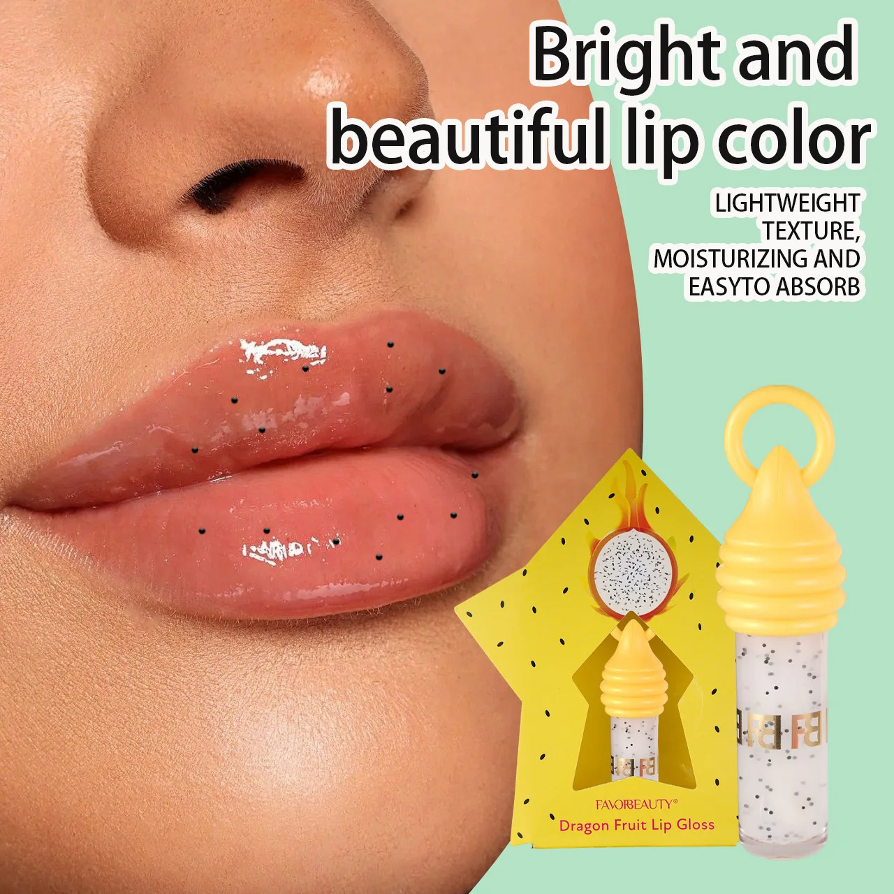 Mirror Shine Lipgloss – Crystal Glitter Lip Lacquer met hoogglans afwerking, hydraterend en niet-plakkerig voor mollige, glanzende lippen