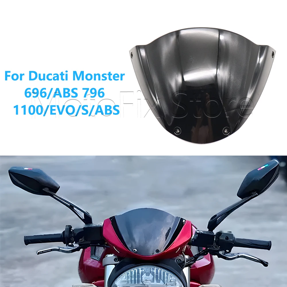 

Motorcycle Windshield Windscreen Wind Shield Deflector For Ducati Monster 696 ABS 796 2010-2013 1100 EVO S ABS 2009-2013