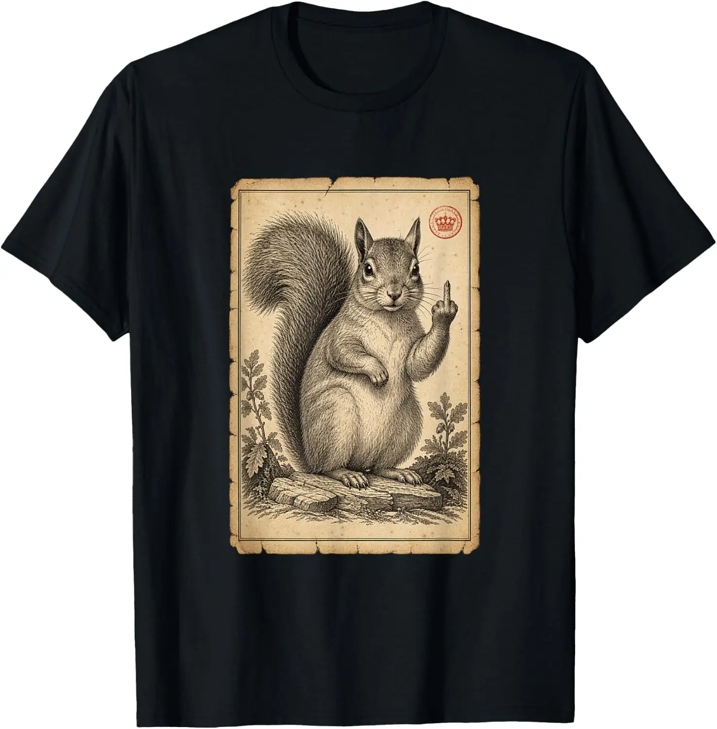 Funny Squirrel With Attitude Sarcastic Animal Humor T-Shirt Breathable, heavyweight pure cotton short-sleeve top—stylish, plus-size, and suitable for year-round wear with a sporty, casual vibe