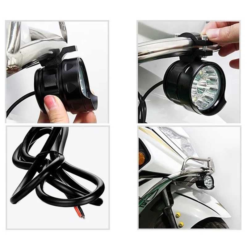 3T6-7T6 Led MotorBike External Refit Headlight Scooter Lamp 12V-85V Motorcycle Light for Electric eBike Cycling Accessories