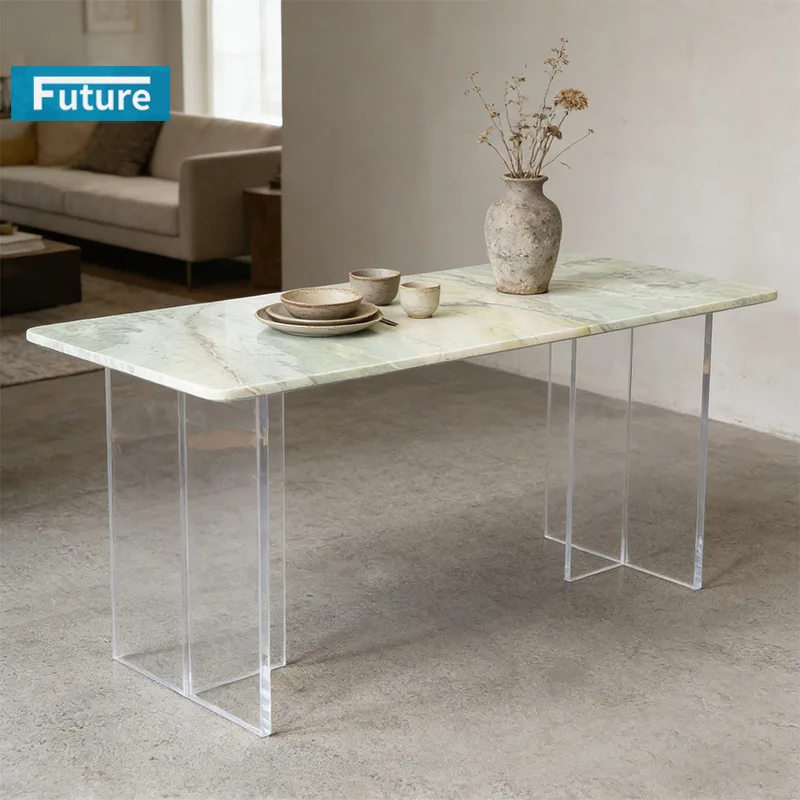 LH marble green hotel living room coffee table, simple style dining table