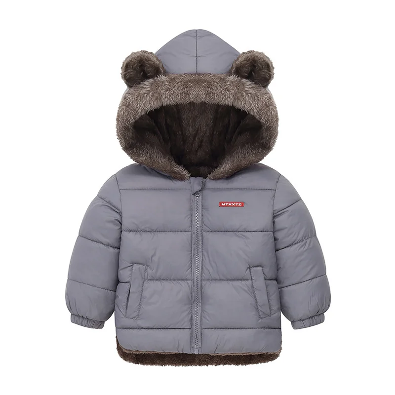 Kids Thick Warm Coats Winter Children\'s Fleece Hooded Jackets Cashmere Padded Snowsuit Boys Girls Cotton Outerwear 1-6 Years