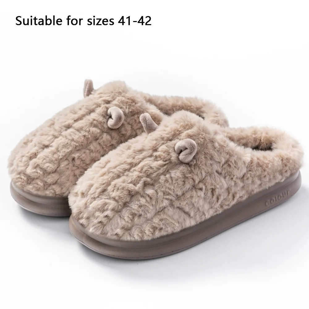 

Новые хлопковые зимние тапочки, домашняя обувь на нескользящей толстой подошве, теплые тапочки для уличного использования