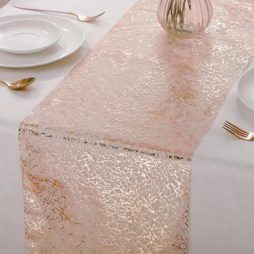 

Sparkling Glitter Table Runner Luxury Rectangular Gold Table Runner Chaotic Pattern Shimmery Table Cover Dining Table Decor