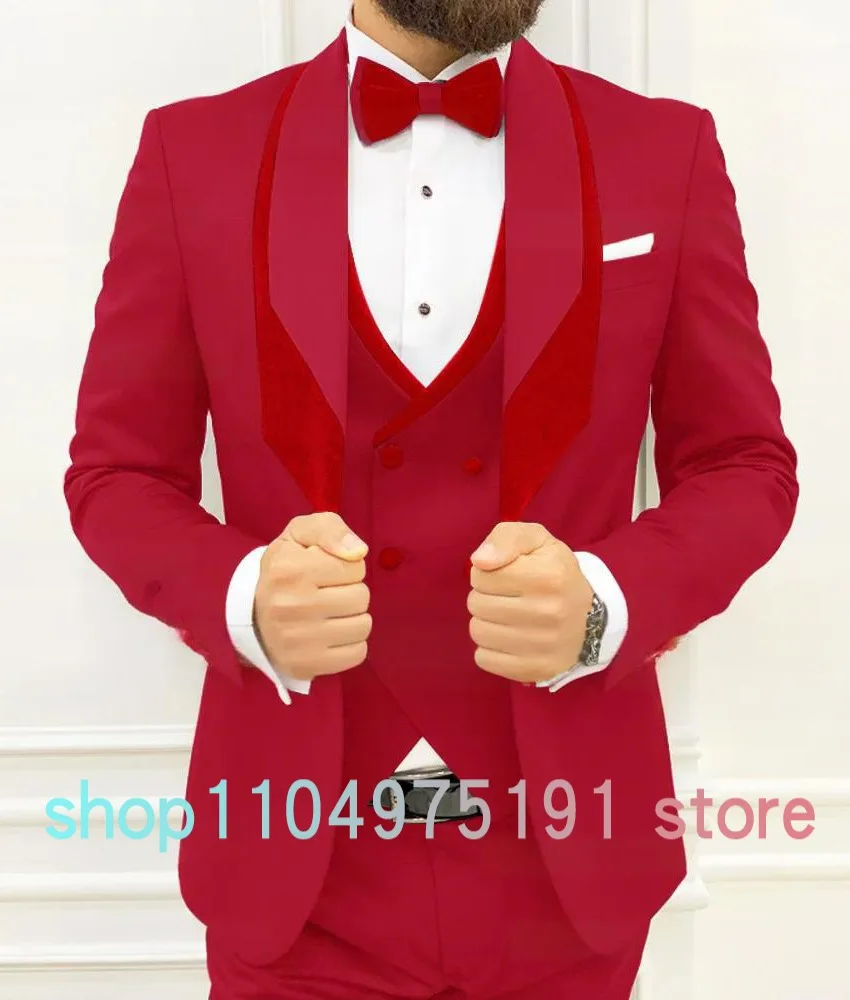 Graceful Wedding Party Dress Men's Stage Costume High Quality Patchwork 3-piece Men's Suit Casual suit men's tailcoat