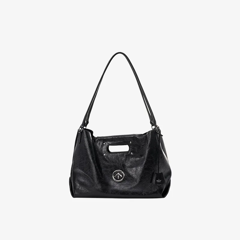 GROTTO 2025 New Fashion CARRY Tote Bag Large Capacity Commuter Cowhide Handbag Single Shoulder Soft Bag
