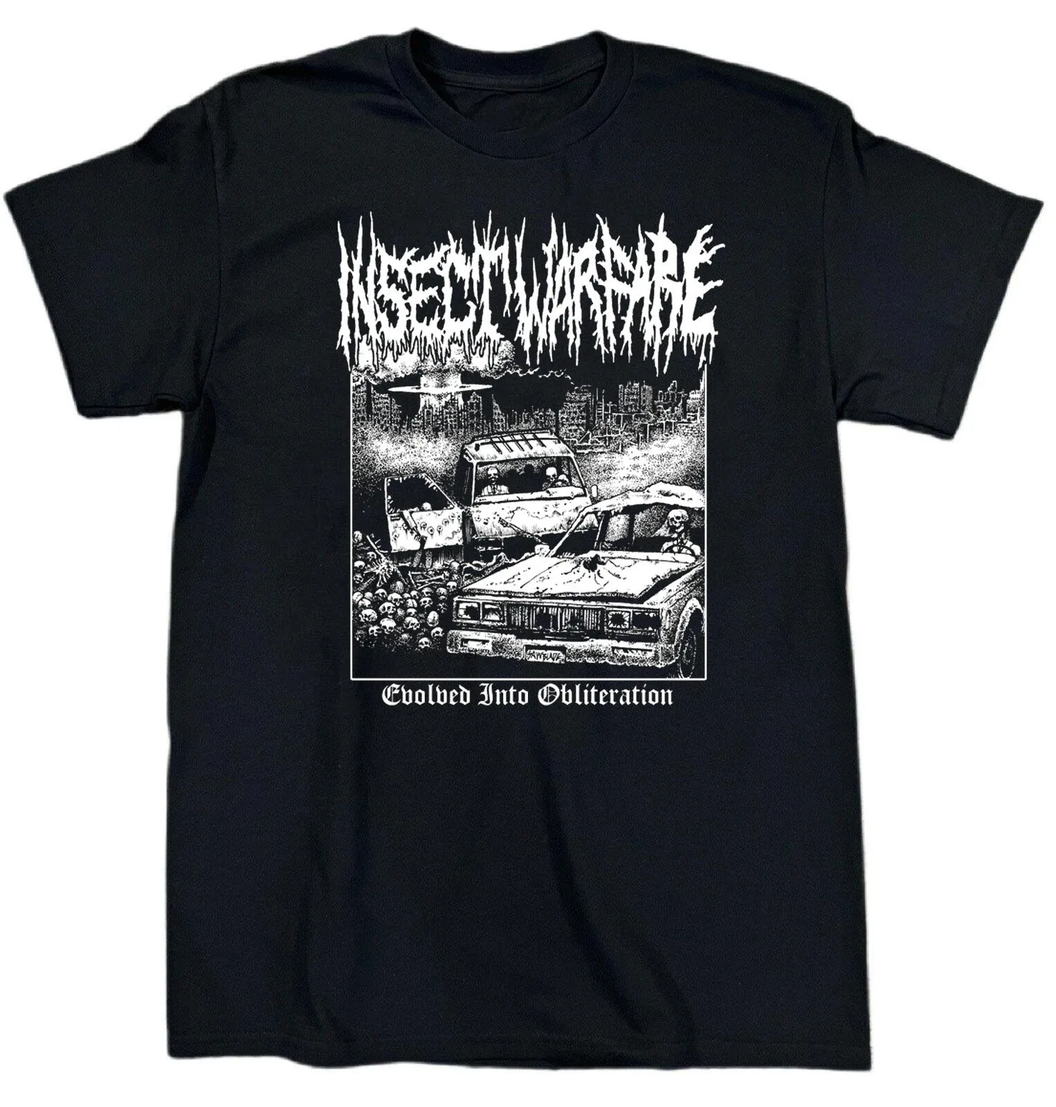 Insect Warfare Band Evolved Album Heavy Cotton Black T Shirt S-5XL BL2342