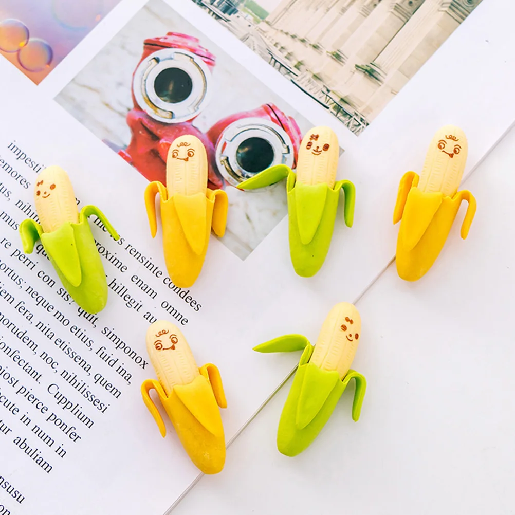

40pcs Banana Stationery Eraser Cute Cartoon Fruit Kids Tpr Student Bulk Little School Erasers Small Size Lightweight Easy to