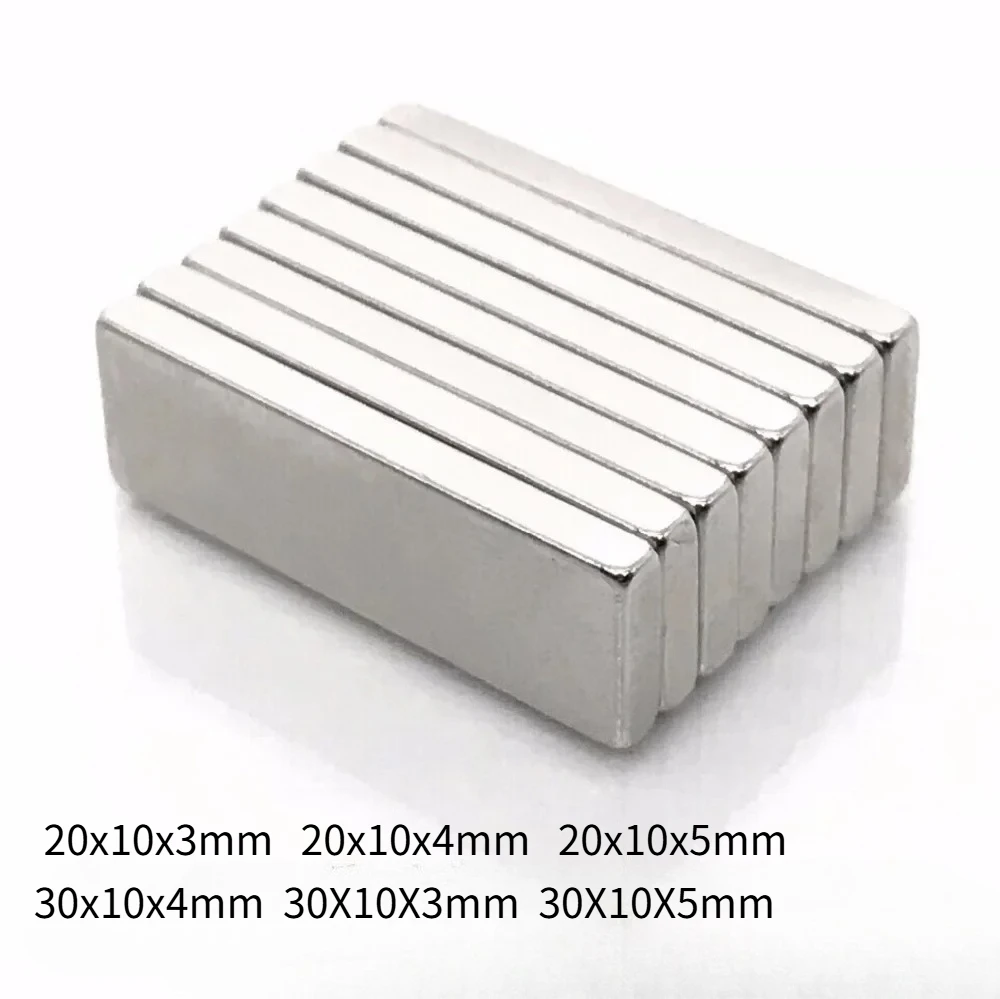 N35 30x10x2 30x10x3 30x10x4 20X10X3 20X10X5 NdFeB Block Neodymium Magnet Booster Bar Super Strong Permanent Motor Magnetic Bar
