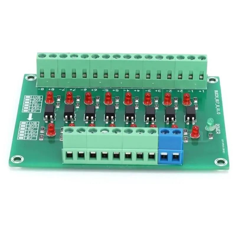PORK-Signal Conversion Board 8 Channel Optical Isolation Module-12V To 3.3V Converter-20KHZ For PLC, NPN PNP Level Shifting