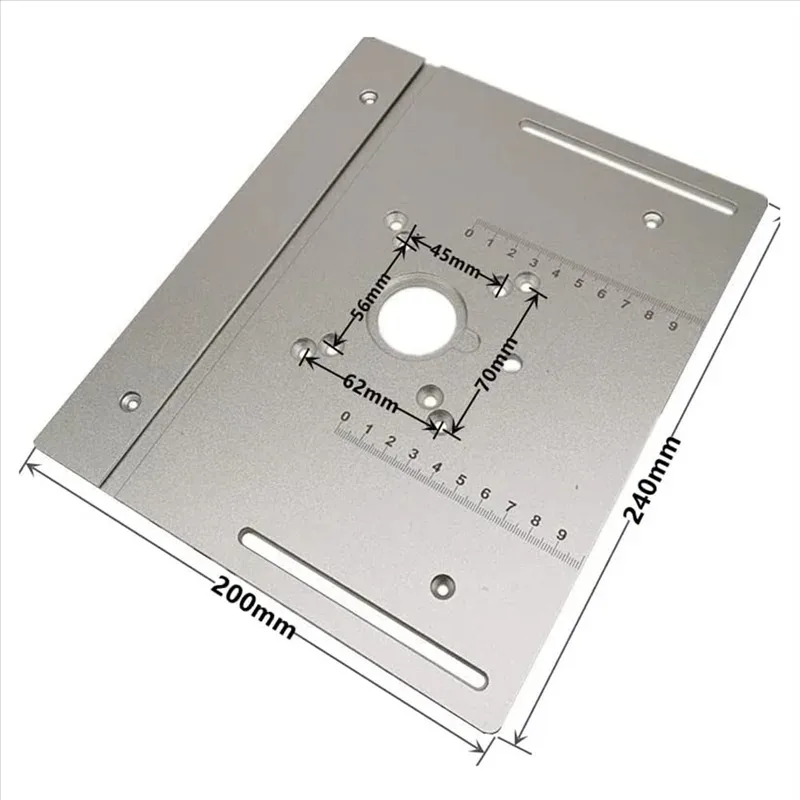 Placa de inserción de mesa de enrutador de aluminio mejorada con medidor de inglete, medidor de espiga y valla para bancos de trabajo, recortador de enrutador de madera-BAAQ