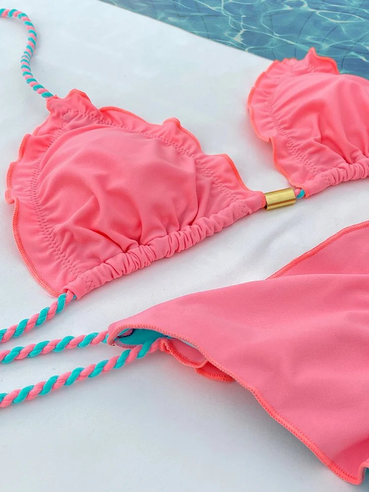 

Купальники Rinabe: Женские бикини, комплекты стринг-бикини, пляжная одежда с рюшами, однотонные купальники для плавания, летняя коллекция