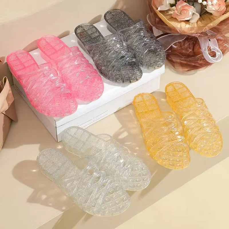 

Новые прозрачные повседневные женские уличные тапочки