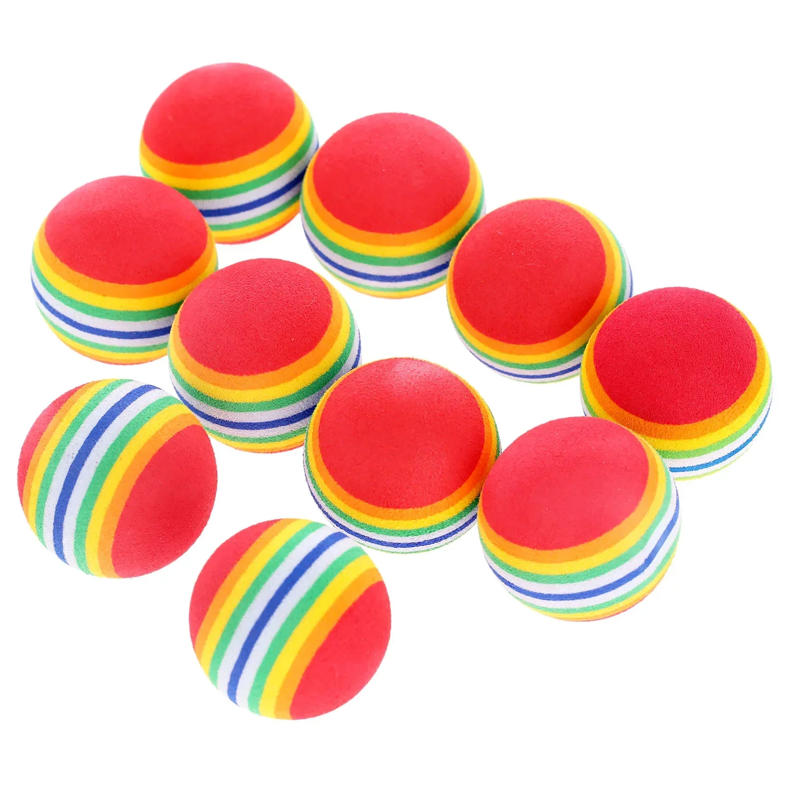 10PCS EVA Golf Rainbow Soft Balls 38mm Lighting Flexible Toy Cute Small Pet Golf Accessories Sponge Golf Practice Training Balls